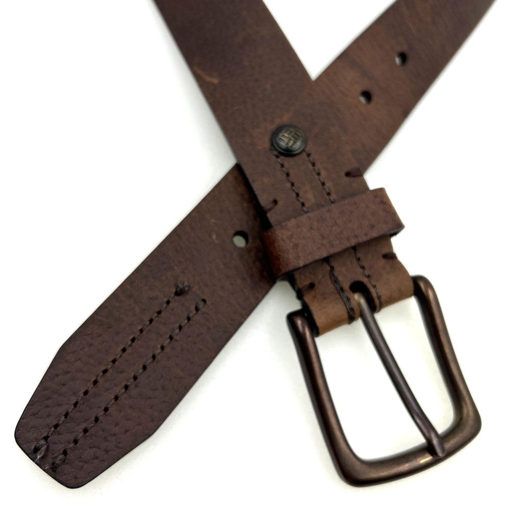 Columbia Mens Belt Size 40 Pebbled Brown Leather 1.5"‎ Width Casual Adjustable
